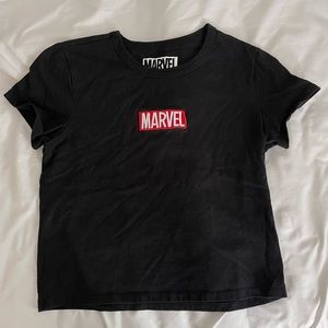 Marvel black crop top size medium